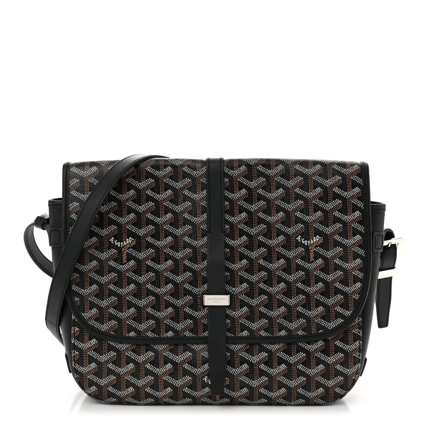 Goyardine Belvedere II MM Messenger Bag Black