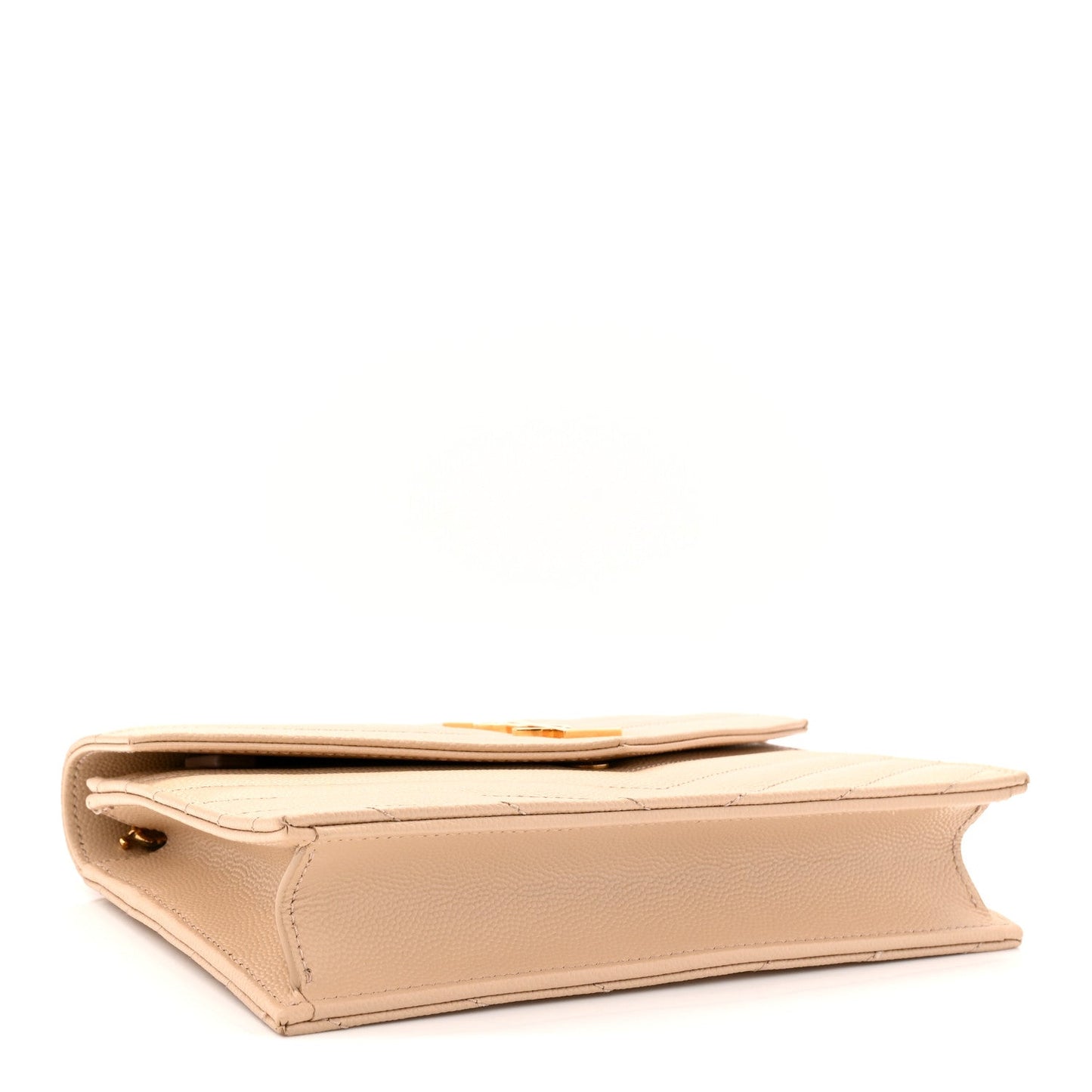 Grain De Poudre Matelasse Chevron Monogram Envelope Chain Wallet Nude Powder