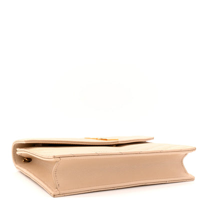 Grain De Poudre Matelasse Chevron Monogram Envelope Chain Wallet Nude Powder