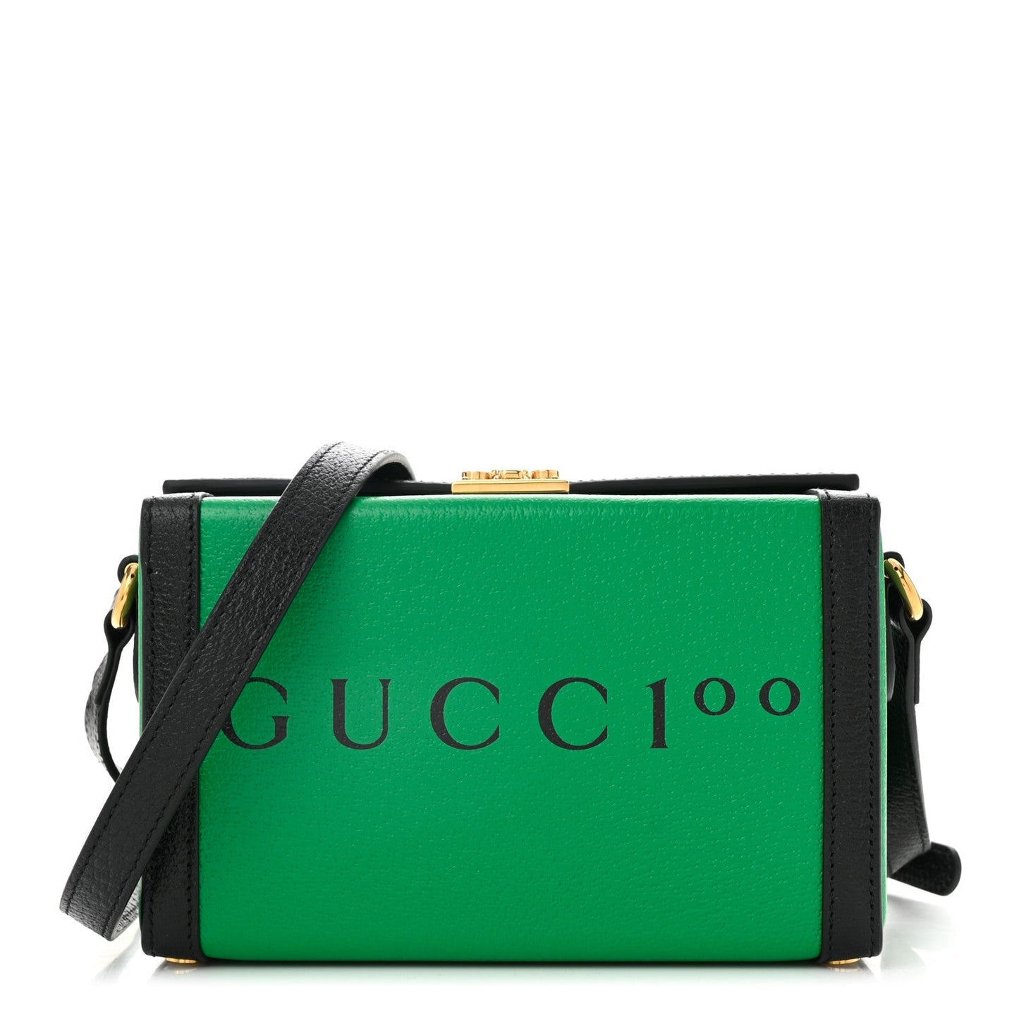 Grained Calfskin Gucci 100 Mini Bag Green