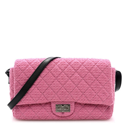 Easy Tweed Jumbo Reissue Messenger Flap Pink Black