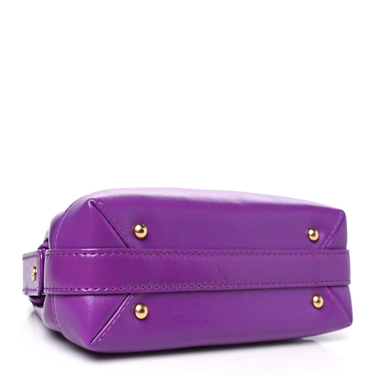 Shiny Lambskin Quilted Mini Cocodoc Top Handle Bag Purple