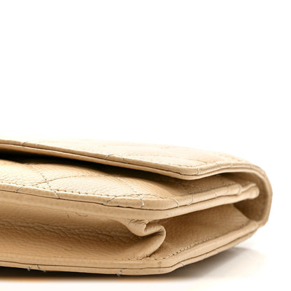 Caviar Quilted Wallet On Chain WOC Beige