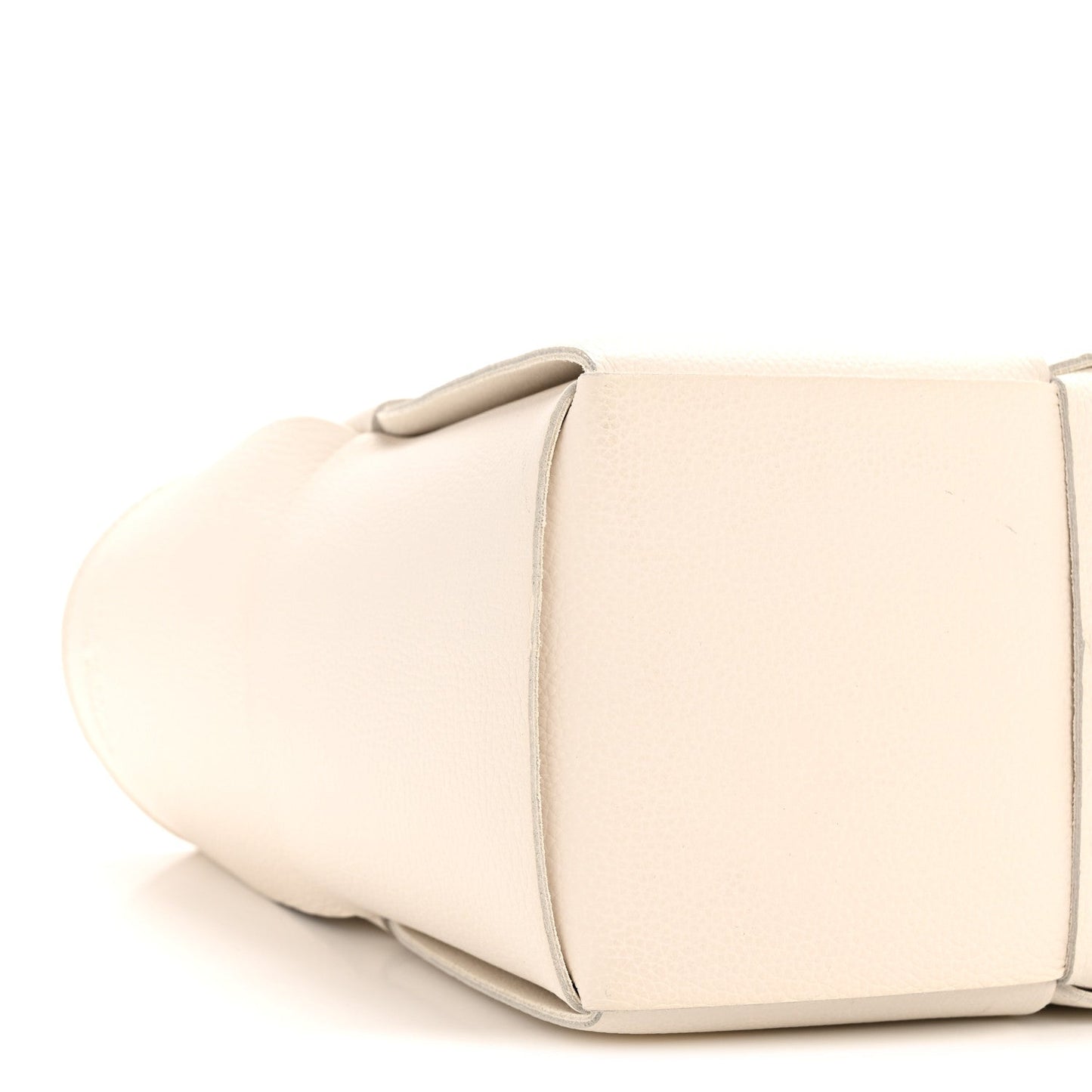 Grained Calfskin Maxi Intrecciato Small Arco Tote White