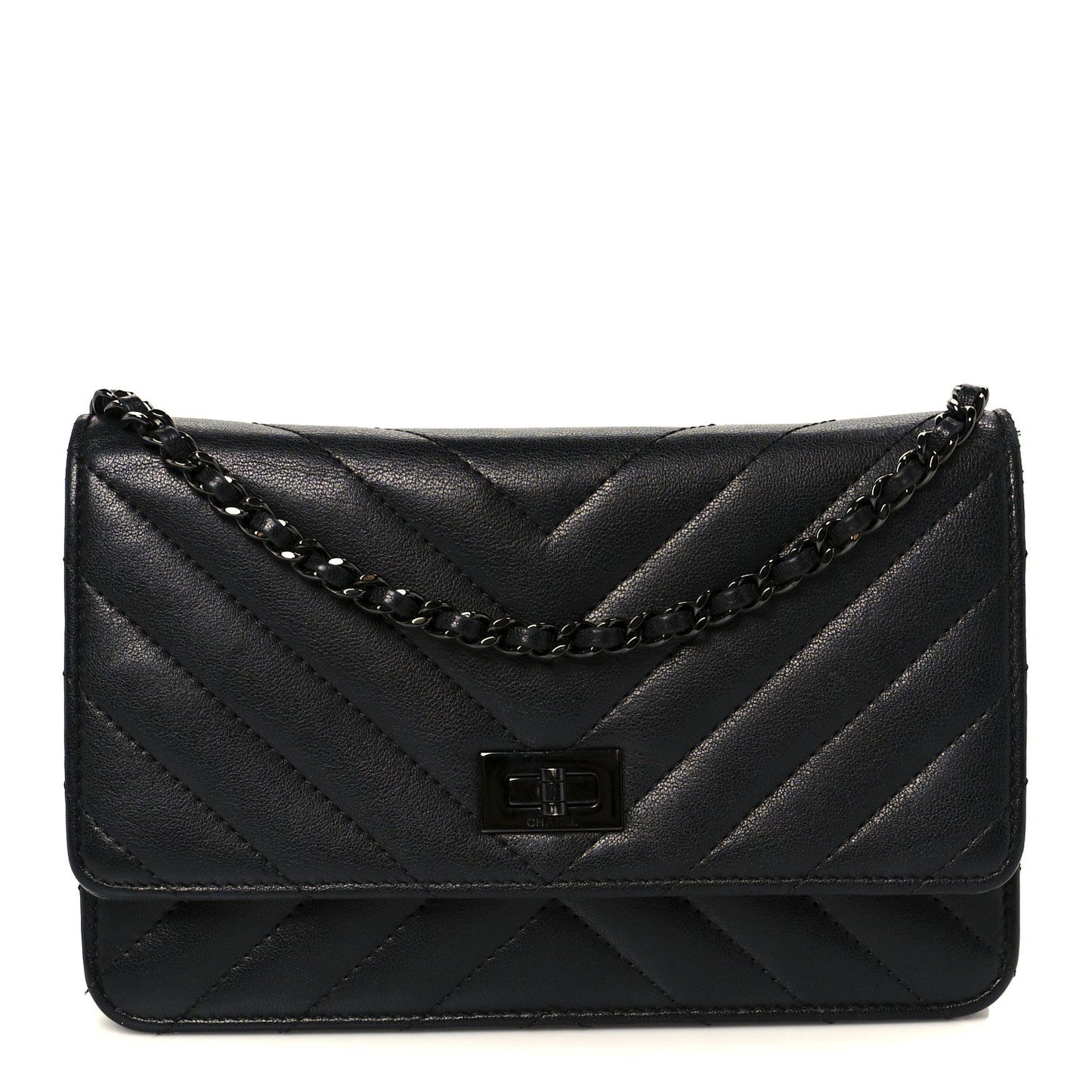 Sheepskin Chevron Reissue Wallet On Chain WOC So Black