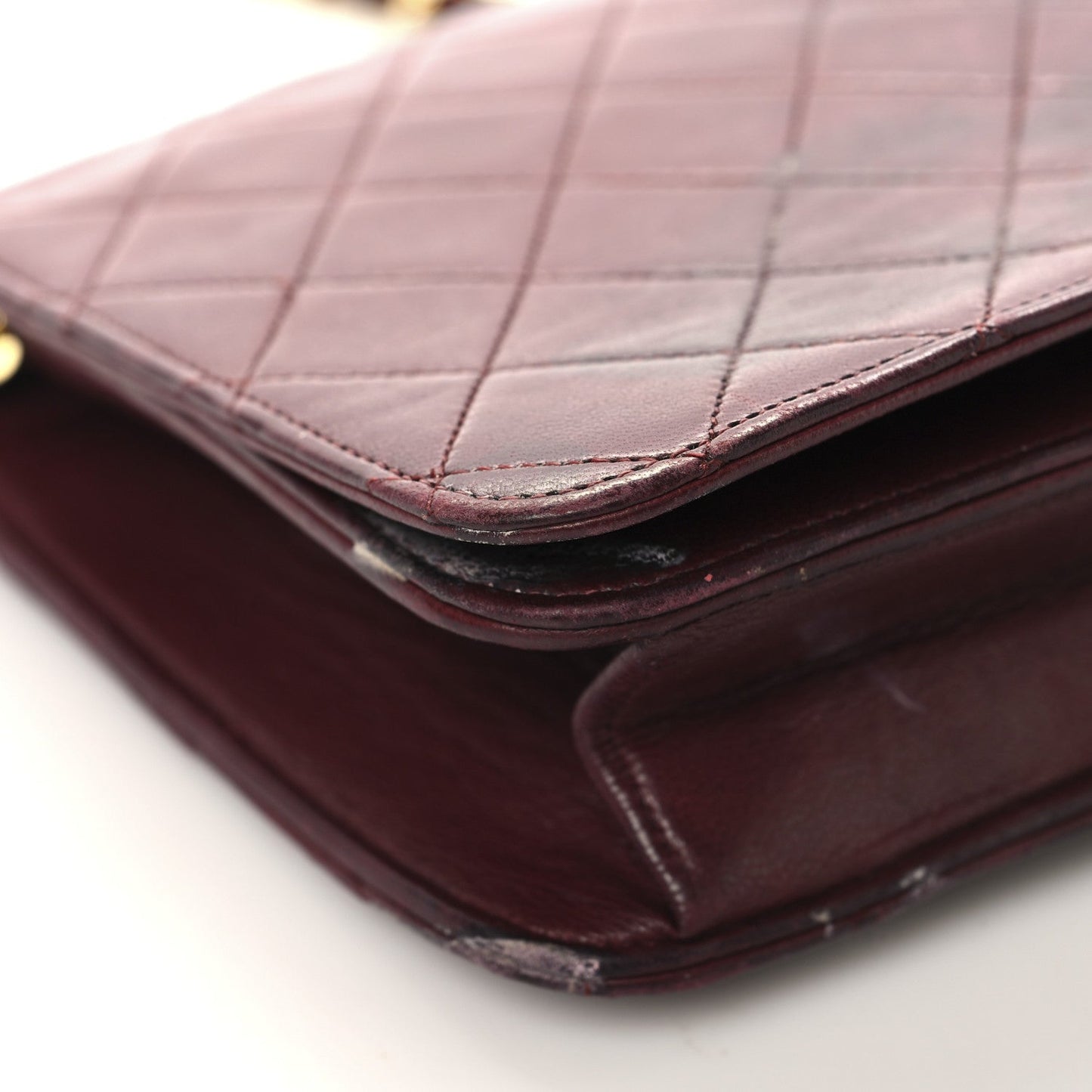Lambskin Quilted Small Single Flap Bordeaux