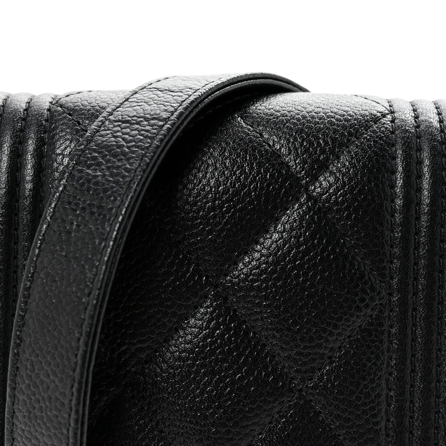 Caviar Quilted Boy Phone Holder Black
