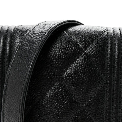 Caviar Quilted Boy Phone Holder Black