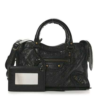 Agneau Classic Gold Hardware Nano City Black