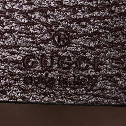 GG Supreme Monogram Textured Dollar Calfskin Web Small Ophidia Padlock Top Handle Bag Bordeaux