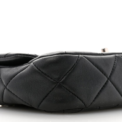 Lambskin Quilted Chain Flap Black