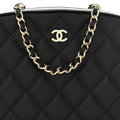Caviar Quilted Vanity With Chain Black