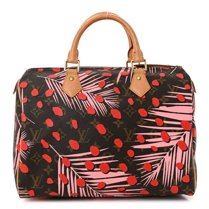 Monogram Jungle Dots Speedy 30 Sugar Pink Poppy