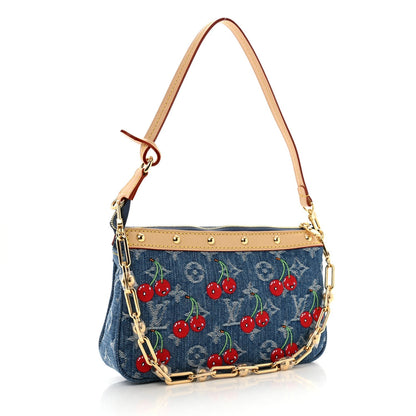 LV X TM Monogram Denim Cerises Pochette Accessories Blue