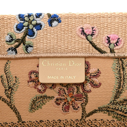 Raffia Embroidered Petites Fleurs Medium Book Tote Natural