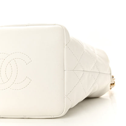 Lambskin Quilted Small Perfect Meeting Hobo White