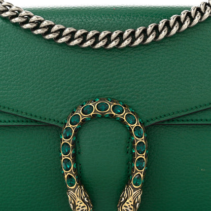Pebbled Calfskin Small Dionysus Shoulder Bag Emerald
