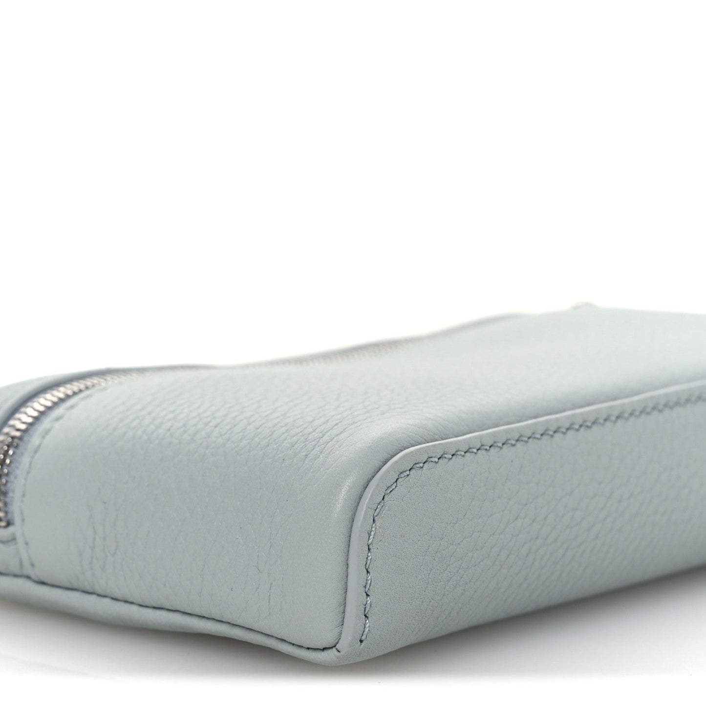 Grained Calfskin Extra Pocket Mini Pouch Minty Breeze