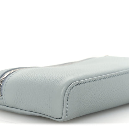 Grained Calfskin Extra Pocket Mini Pouch Minty Breeze