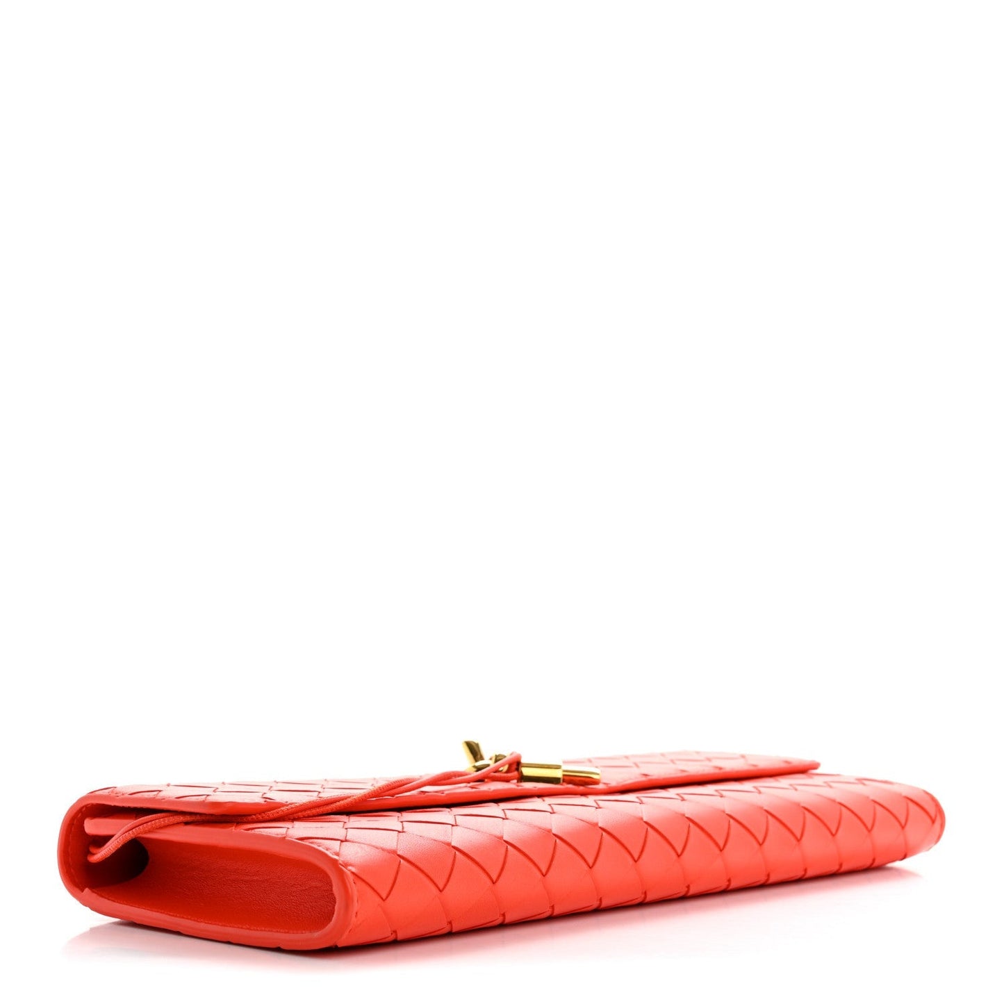 Nappa Intrecciato Long Andiamo Top Handle Clutch Orange