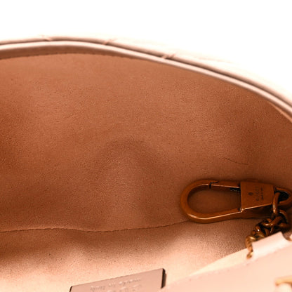 Calfskin Matelasse Super Mini GG Marmont Shoulder Bag Porcelain Rose