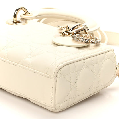 Lambskin Cannage Small Lady D-Joy Latte