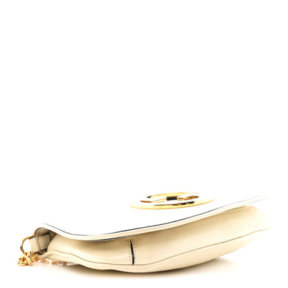 Roxy Calfskin Blondie Chain Shoulder Flap Bag Mystic White