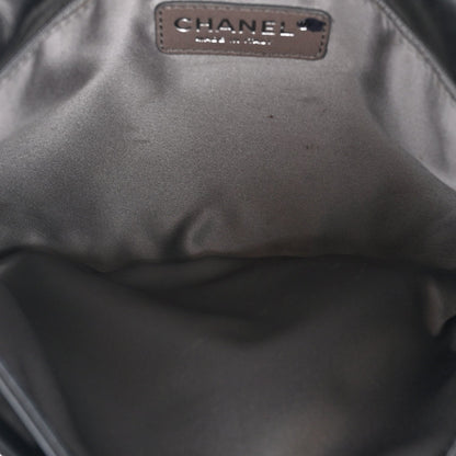Lambskin Quilted Chain Mail Shoulder Bag Black