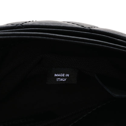 Calfskin Quilted CC Uniform Flap Belt Bag Black