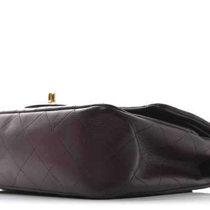 Lambskin Quilted Medium Double Flap Burgundy