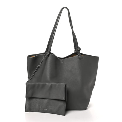 Grained Calfskin Park Tote Three Charcoal
