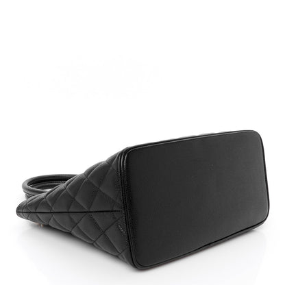 Caviar Quilted Medallion Tote Black