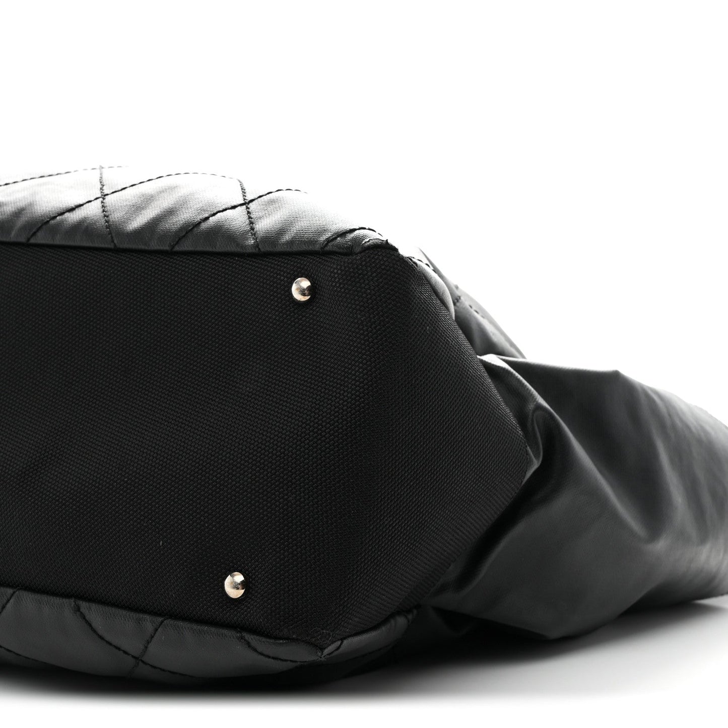 Coated Canvas Stitched XL Paris Biarritz Tote Black