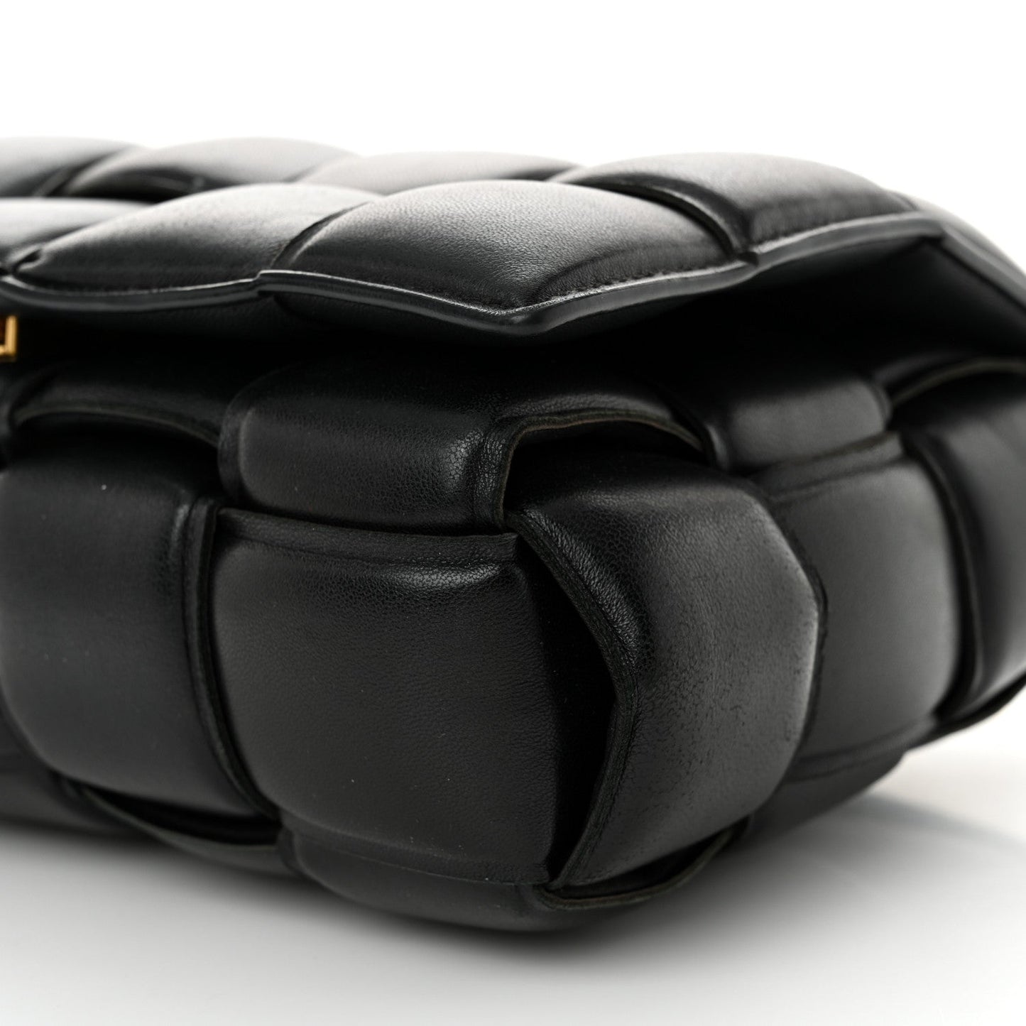 Nappa Maxi Intreccio Padded Cassette Crossbody Bag Black