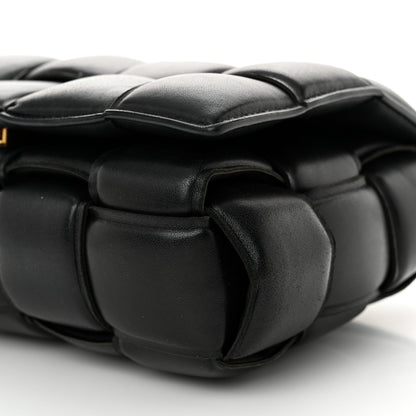 Nappa Maxi Intreccio Padded Cassette Crossbody Bag Black