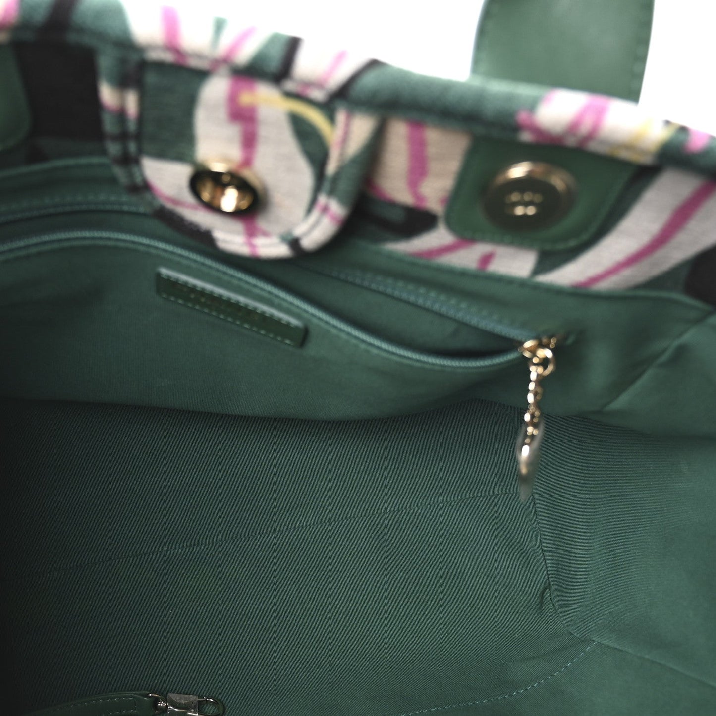 Velvet Calfskin Beaded Small Deauville Tote Pink Green Black