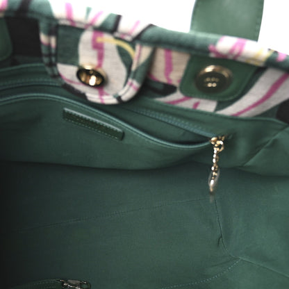 Velvet Calfskin Beaded Small Deauville Tote Pink Green Black