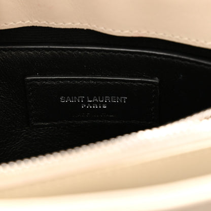 Calfskin Y Quilted Monogram Small Loulou Chain Satchel Ivory