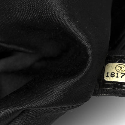 Calfskin Surpique Chevron Large Flap Black