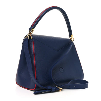 Grained Calfskin Monogram Double V Blue Marine