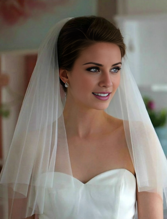 - Two layer minimalist/classic style wedding shoulder veil solid color 27.56 inch (70 cm) sheer dress leaving a deep impression on 2026