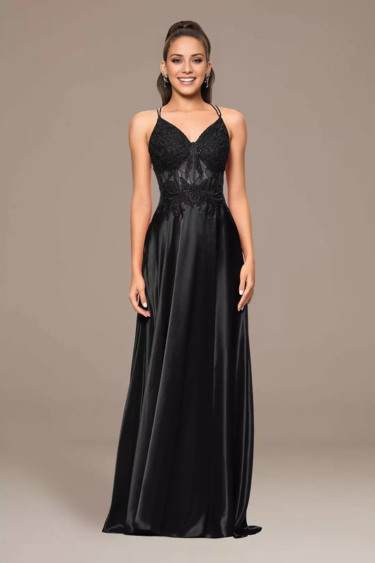 A-Line Dress with Appliqued Bodice
