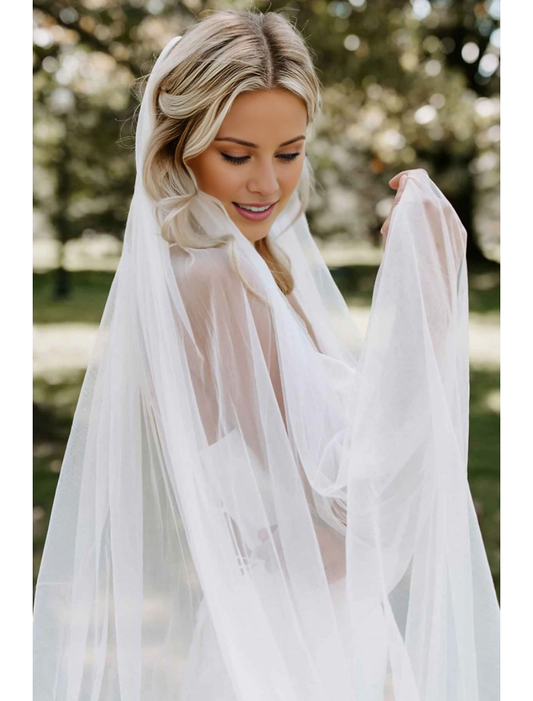 - Single layer minimalist/classic style wedding veil church veil solid color 110.24 inch (280 cm) sheer dress leaving a deep impression on 2026