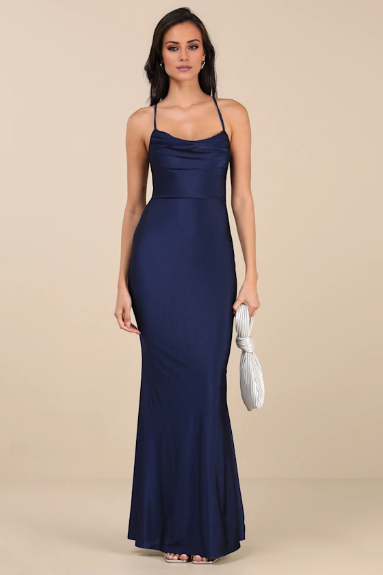 mermaid square neckline off shoulder sleeveless thin shoulder strap off back and floor length evening dress