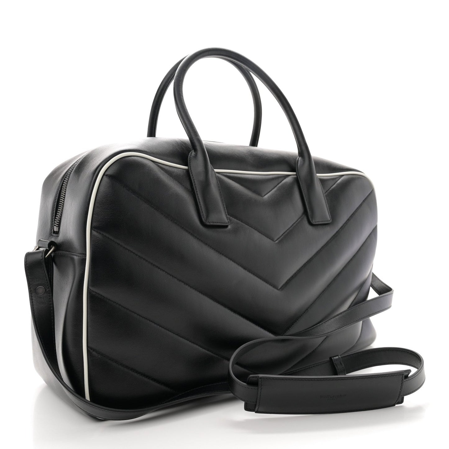 Calfskin Medium Miles Logo Bowler Duffel Bag Black