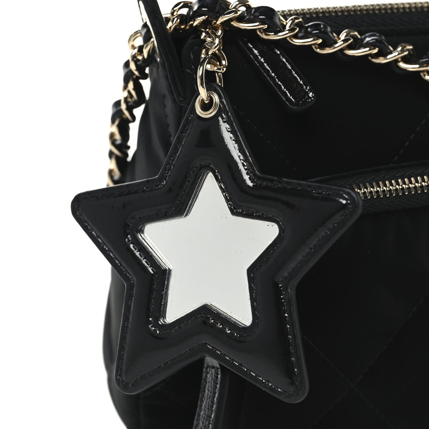 Velvet Effect Nylon Shiny Crumpled Calfskin Quilted Chanel 25 Clutch With Chain Black