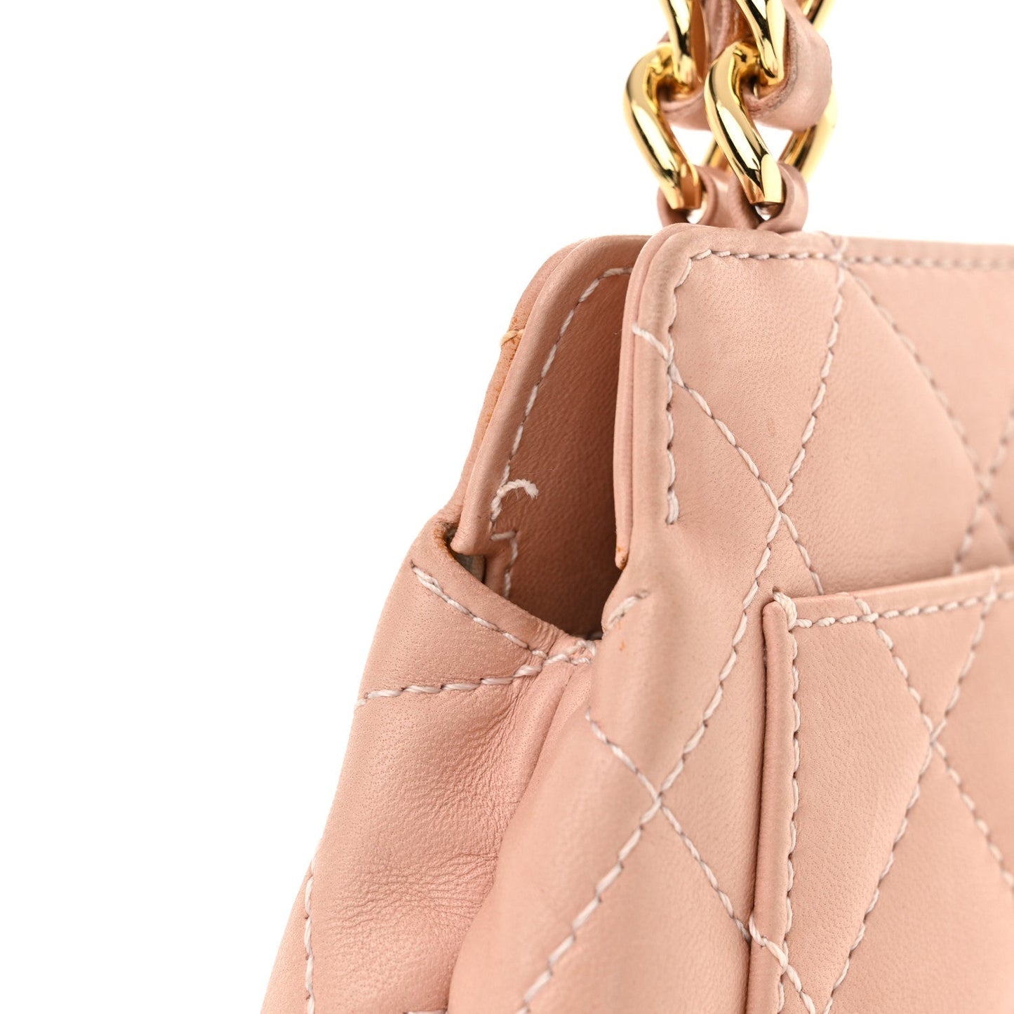 Lambskin Quilted Mini Evening Bag Pink