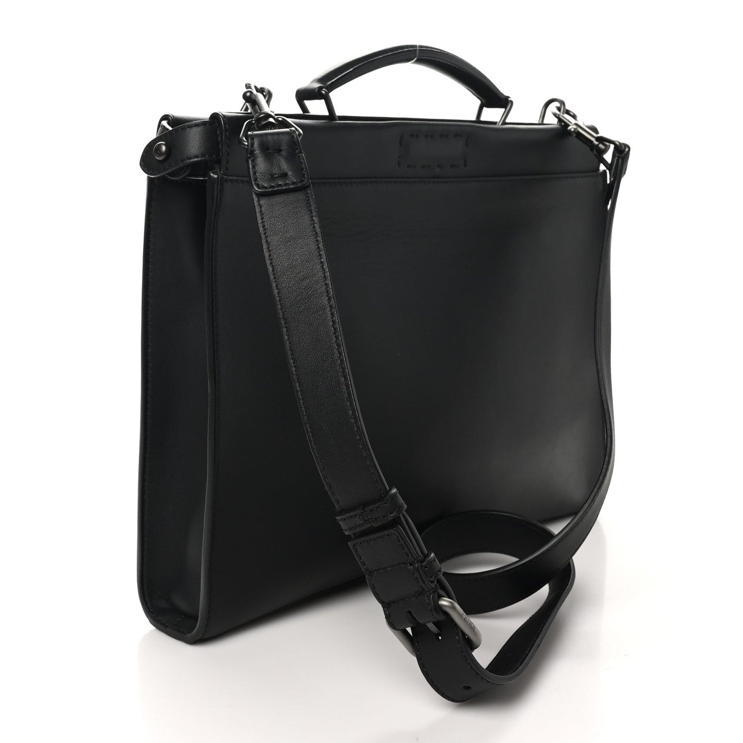Vitello Grace Opaco Metal Monster Eyes Large Peekaboo Iconic Fit Satchel Black