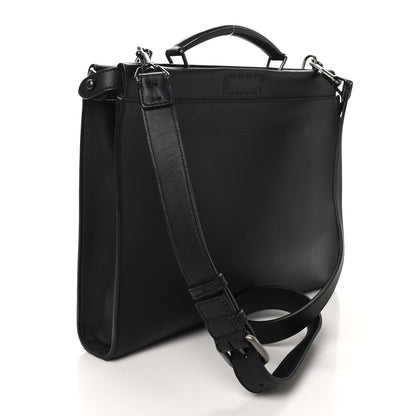 Vitello Grace Opaco Metal Monster Eyes Large Peekaboo Iconic Fit Satchel Black