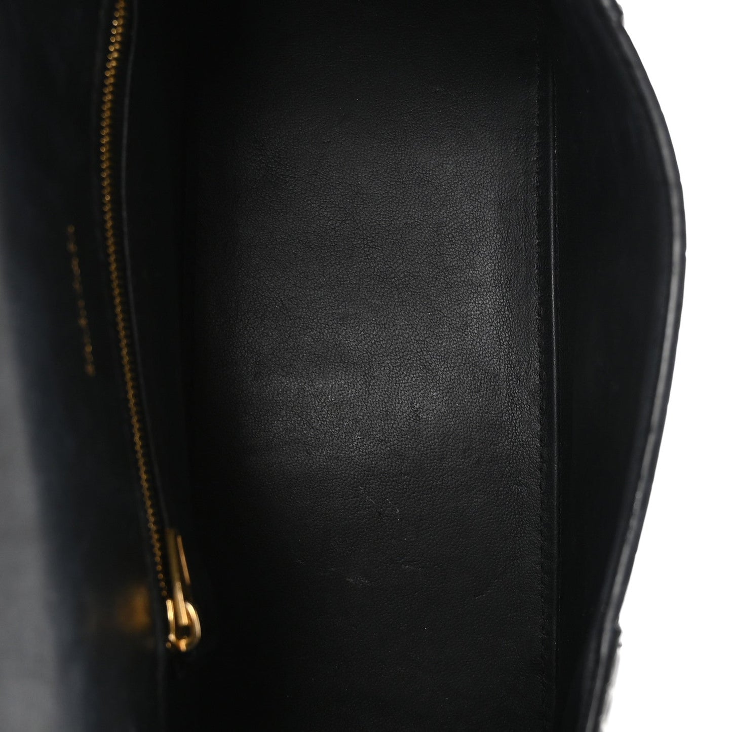 Shiny Calfskin Crocodile Embossed Small Hourglass Top Handle Bag Black